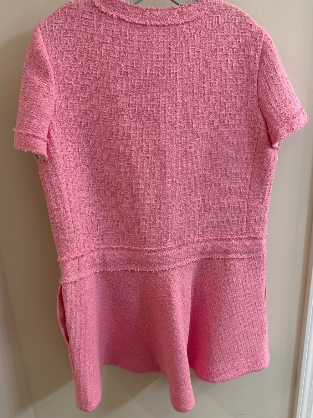Zara Pink Tweed Short-Sleeve Mini Dress, size xl - Picture 6 of 7